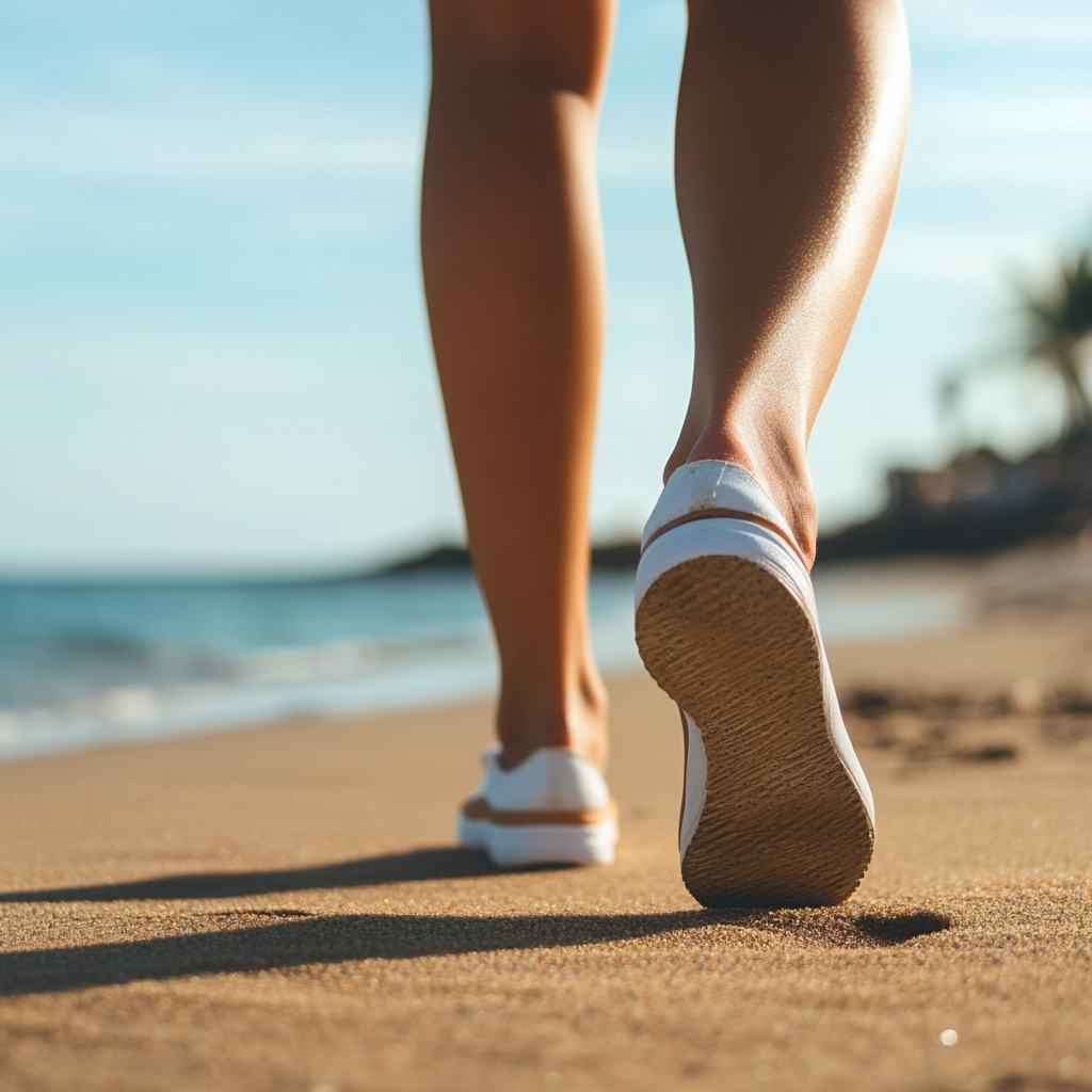 A woman walking on the beach | Source: Midjourney