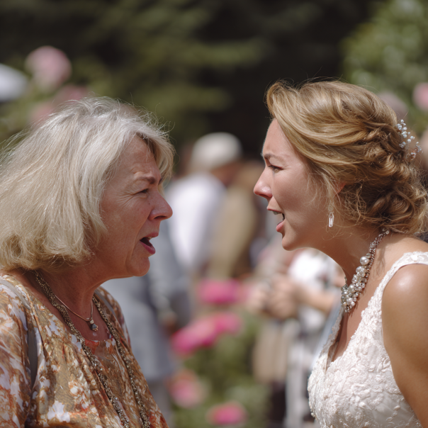 A bride and a woman arguing | Source: Midjourney