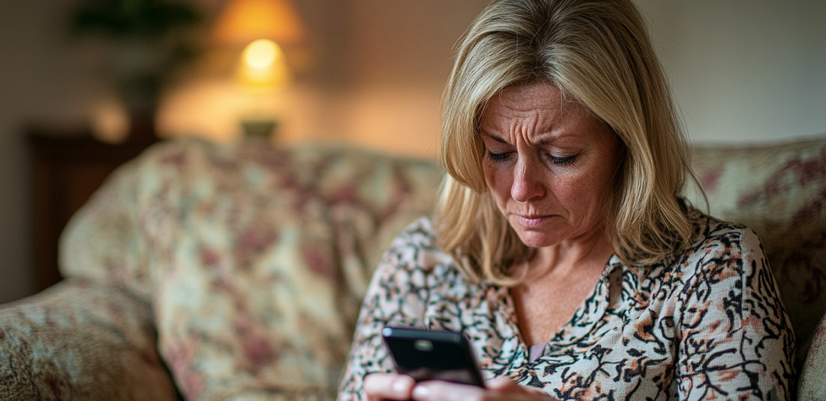 Une femme fait défiler les pages de son téléphone | Source : Midjourney