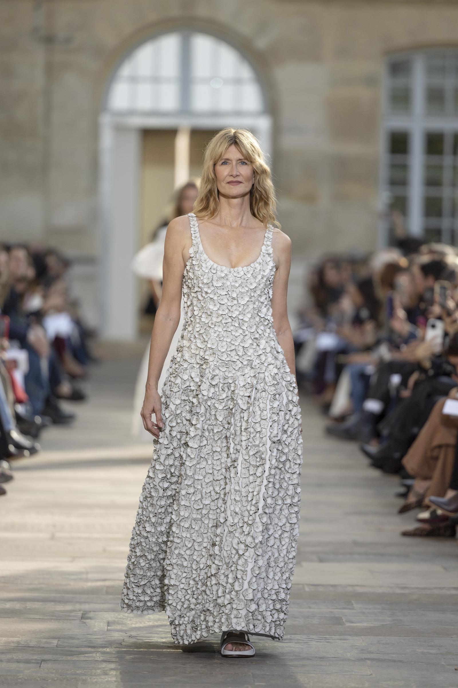 Laura Dern walks the runway during the Gabriela Hearst Womenswear Spring/Summer 2026 show as part of Paris Fashion Week on October 01, 2025 in Paris, France. | Source: Getty Images
