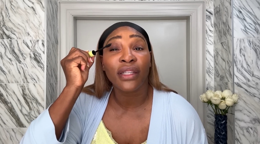 Serena Williams doing her beauty routine from a video dated April 24, 2024. | Source: YouTube/Vogue