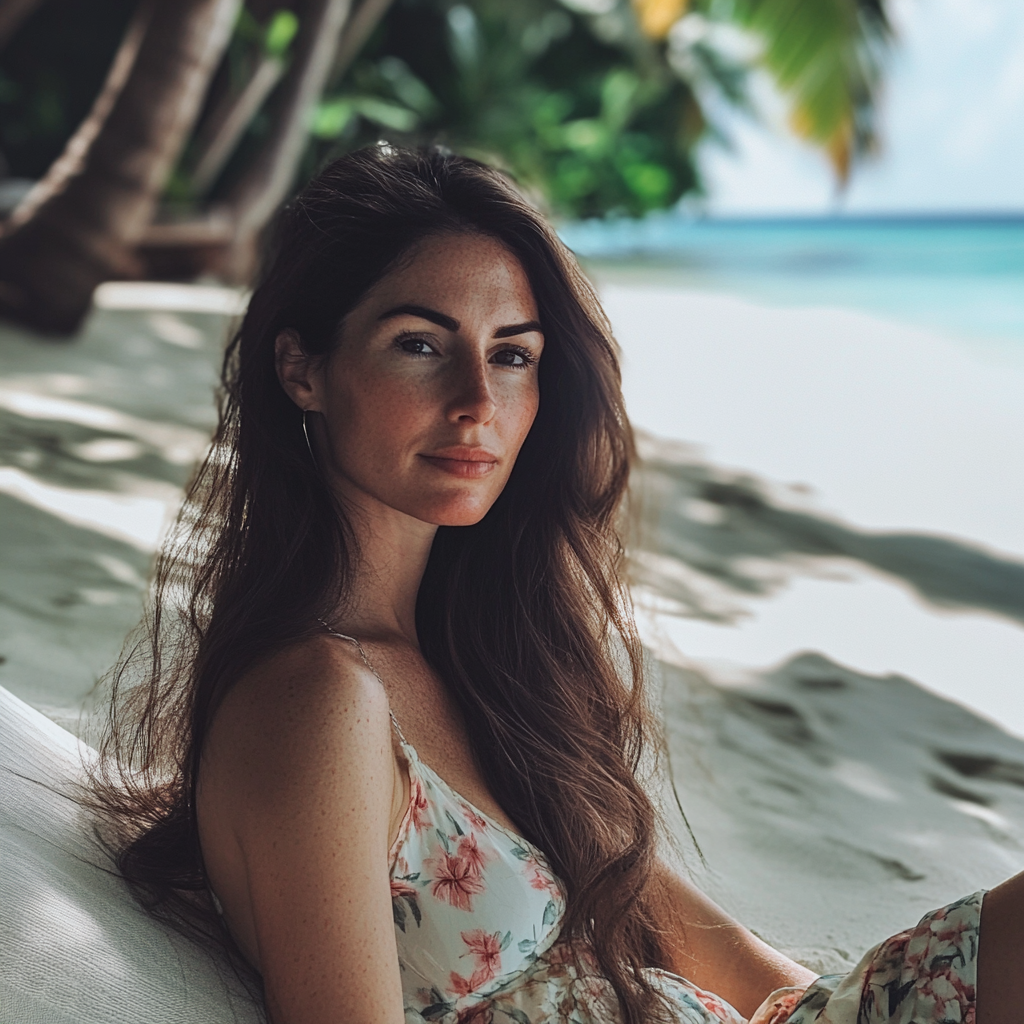 A woman sitting on a beach | Source: Midjourney