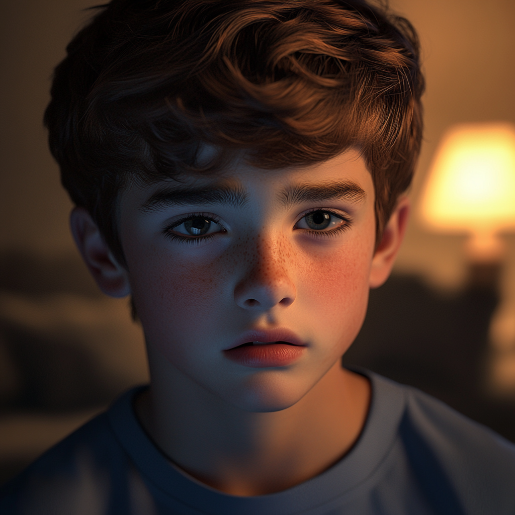 A worried teenage boy | Source: Midjourney