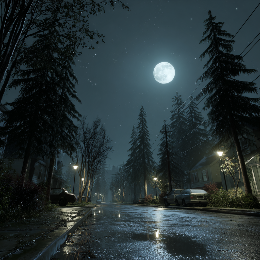 A moonlit street | Source: Midjourney