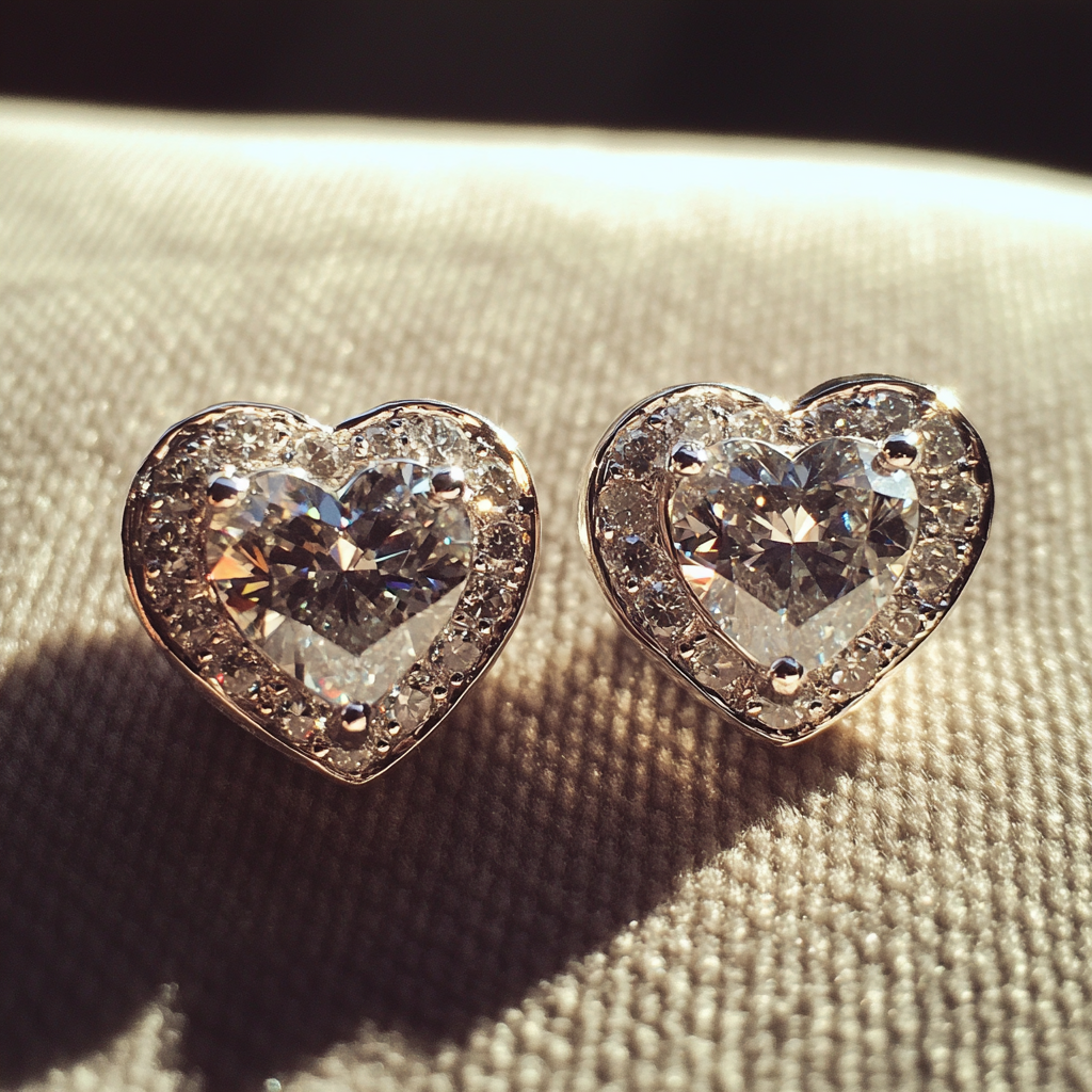 A pair of heart-shaped earrings | Source: Midjourney