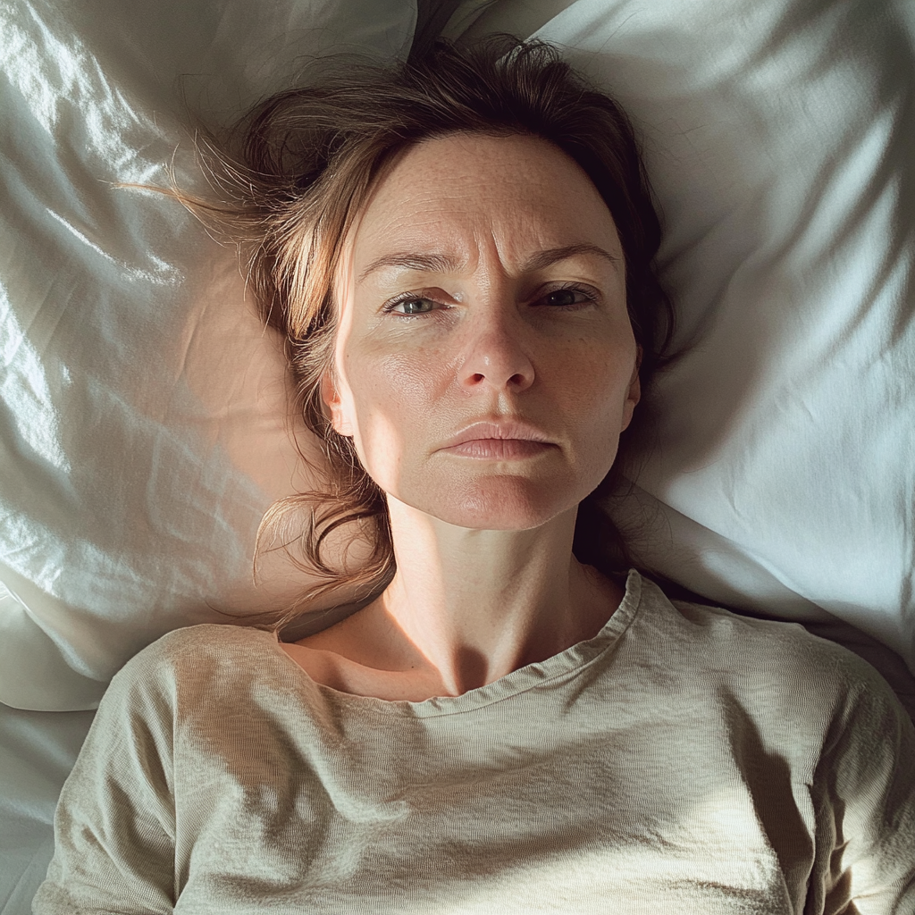 Une femme allongée dans son lit | Source : Midjourney