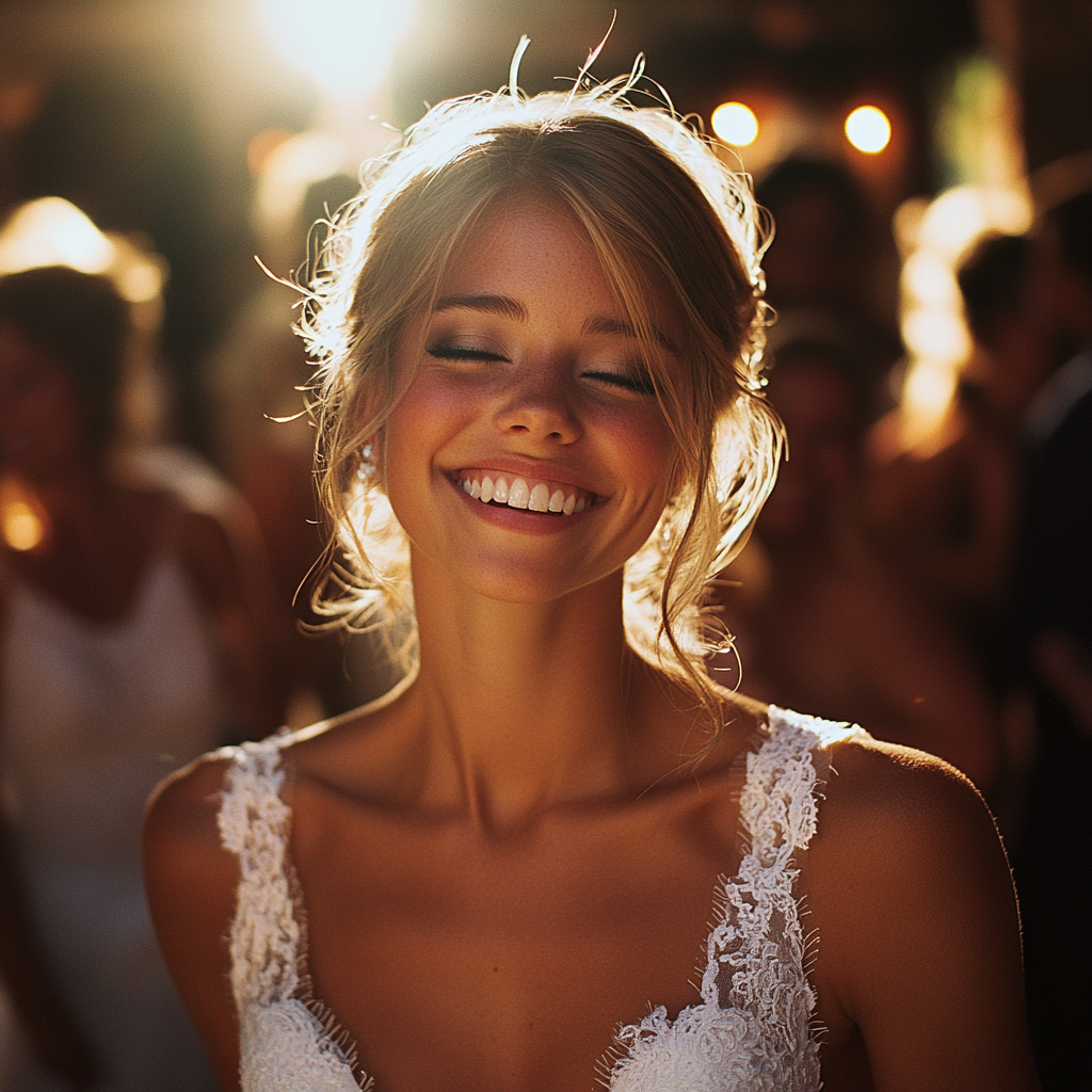 A happy bride dancing | Source: Midjourney