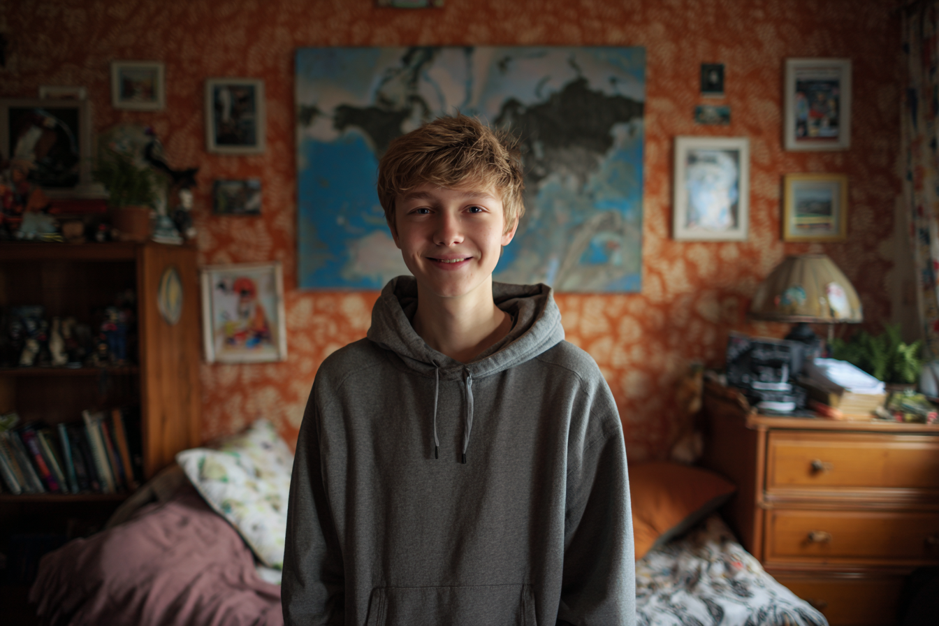 A teen boy smiling | Source: Midjourney