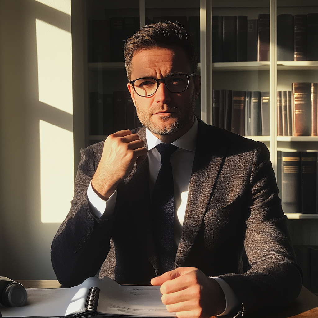 A lawyer sitting at his desk | Source: Midjourney