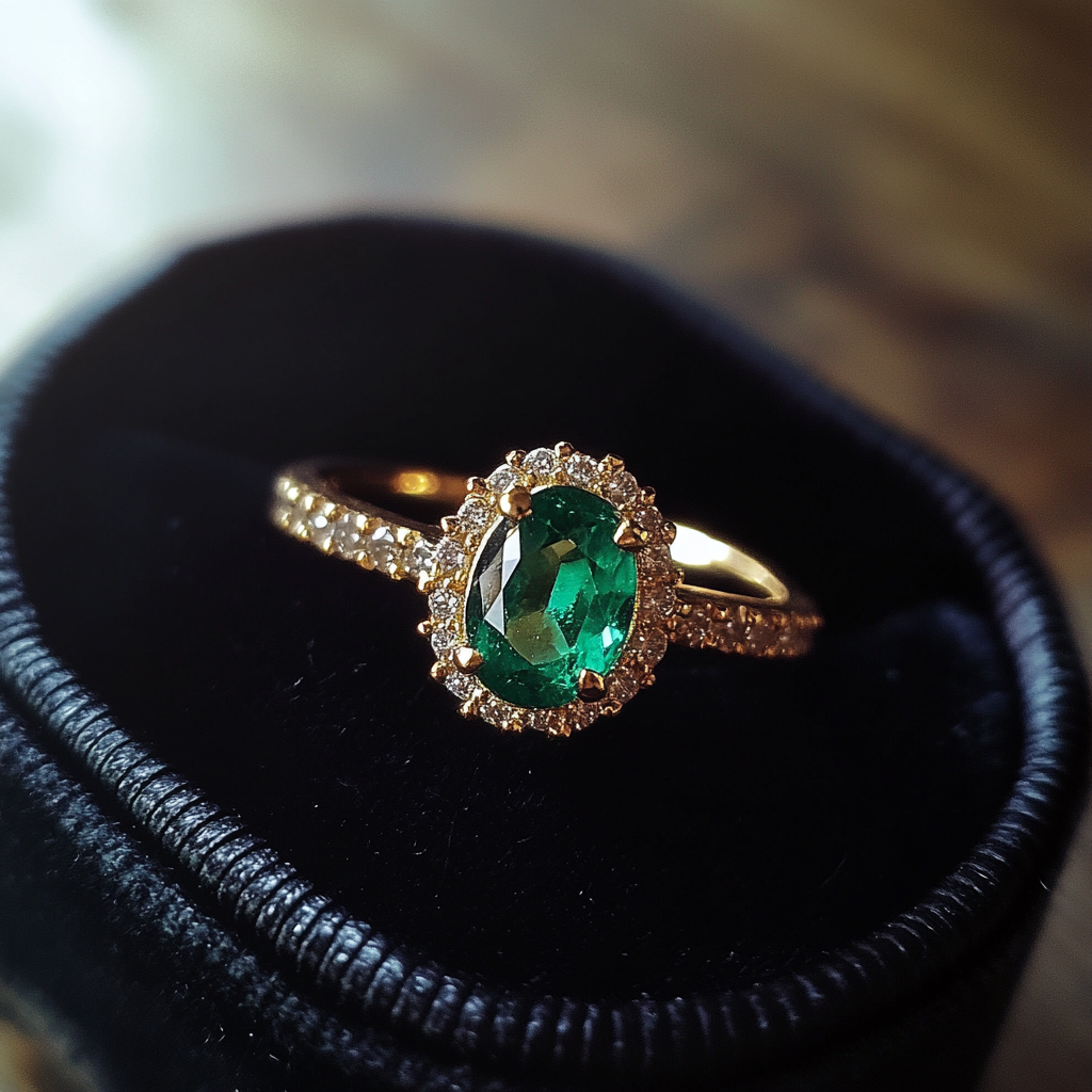 An emerald engagement ring | Source: Midjourney