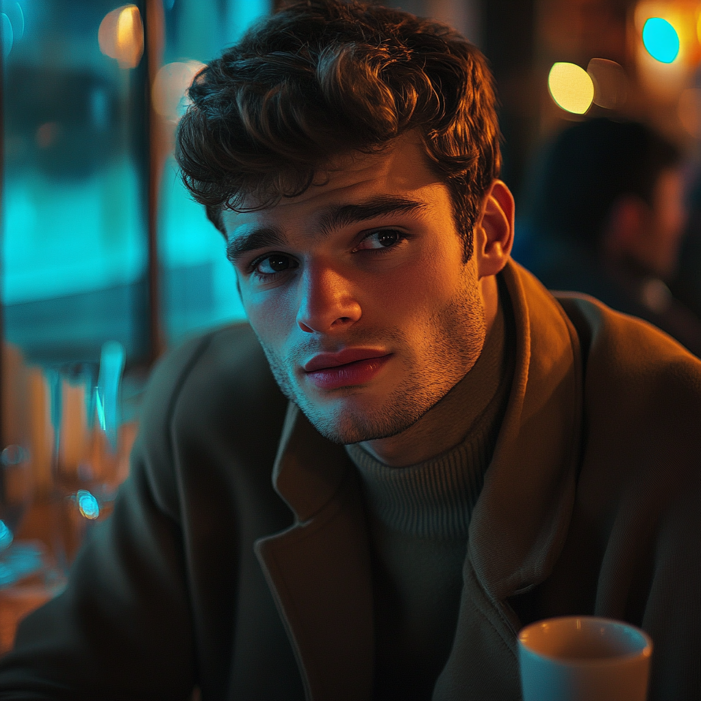 A man sitting in a restaurant | Source: Midjourney