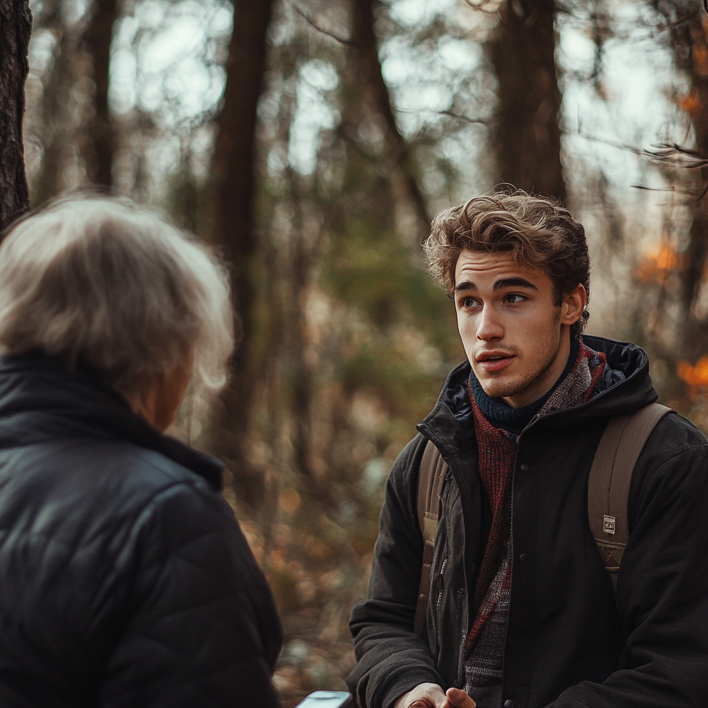 Filho conversando com sua mãe | Fonte: Midjourney