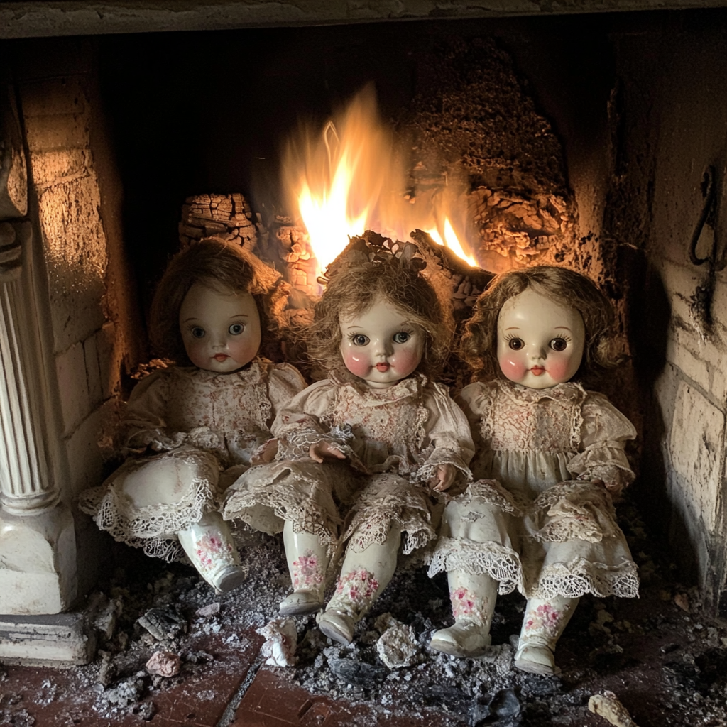 Porcelain dolls in a fire | Source: Midjourney