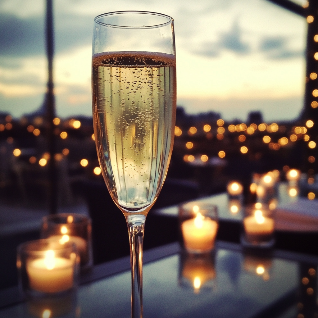 A glass of champagne | Source: Midjourney