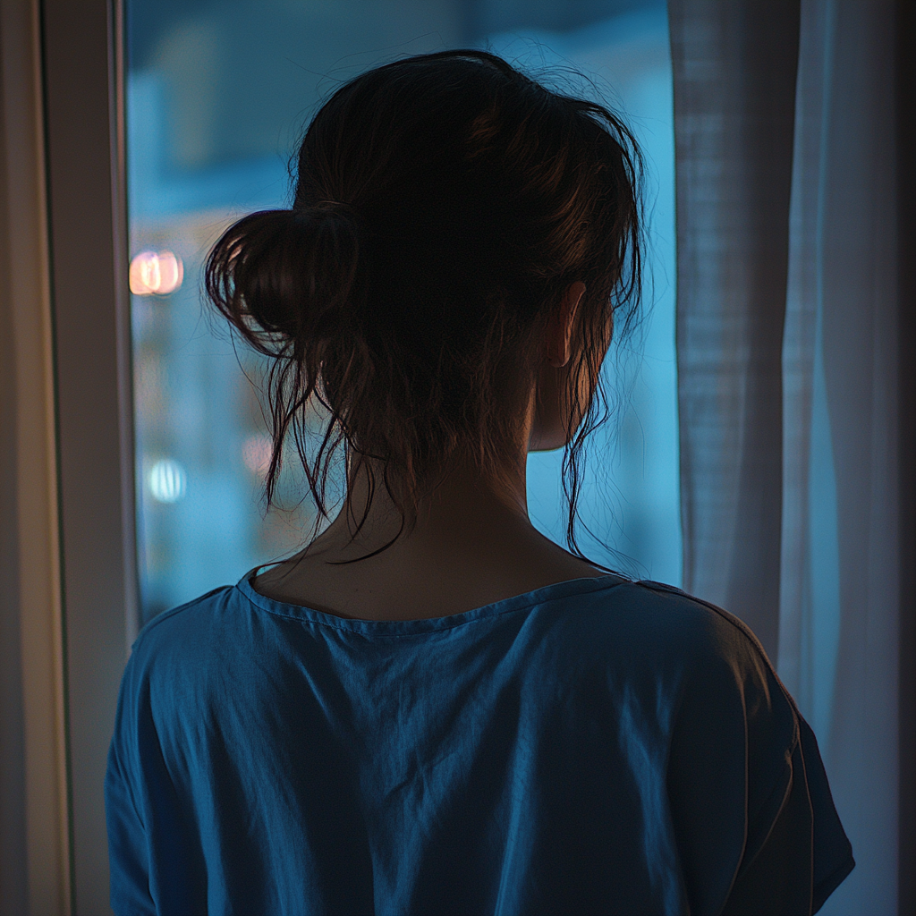 A woman standing near a window | Source: Midjourney