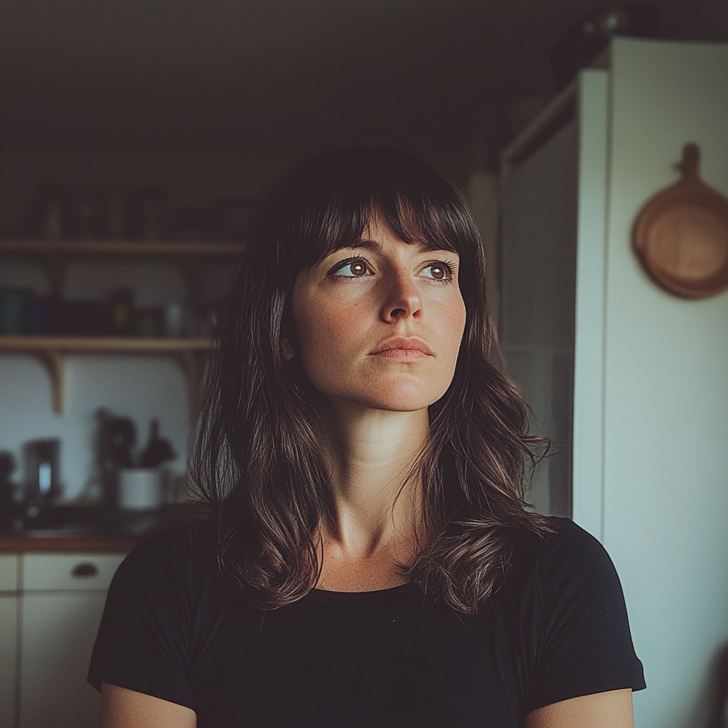 A woman standing in a kitchen | Source: Midjourney