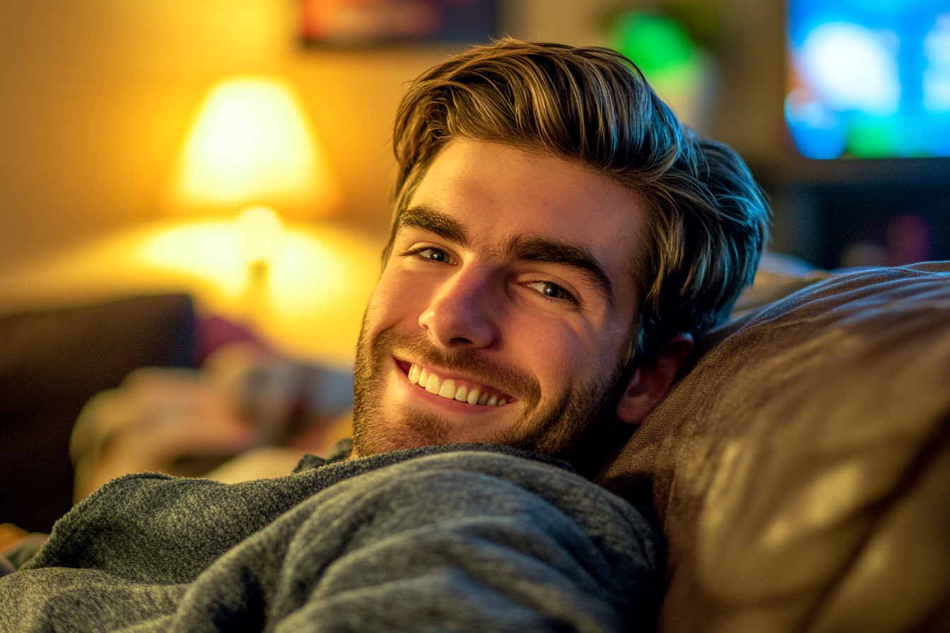 A man relaxing on a sofa | Source: Midjourney