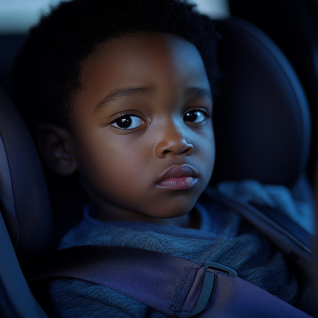 A boy sitting in a car seat | Source: Midjourney