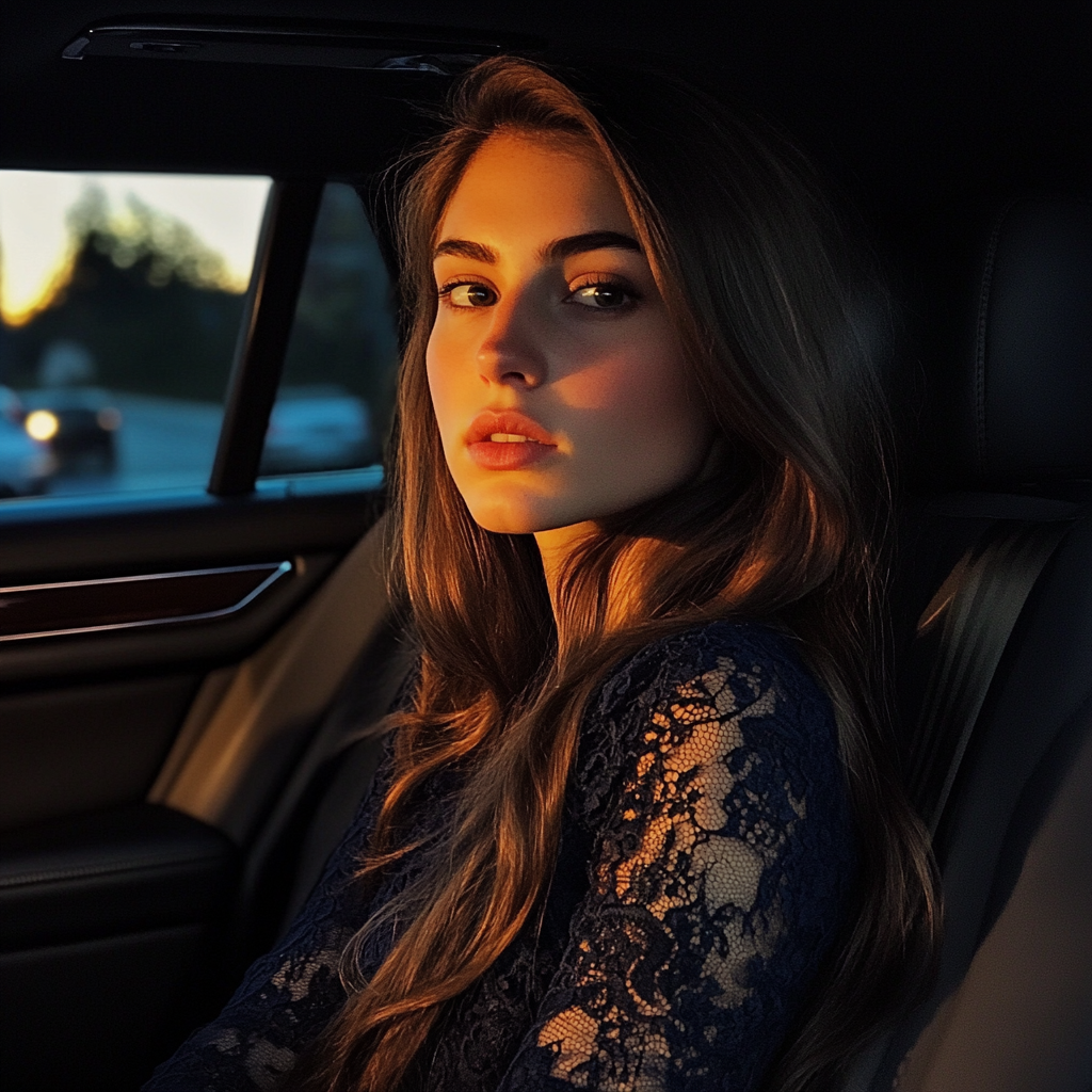 A woman sitting in a car | Source: Midjourney