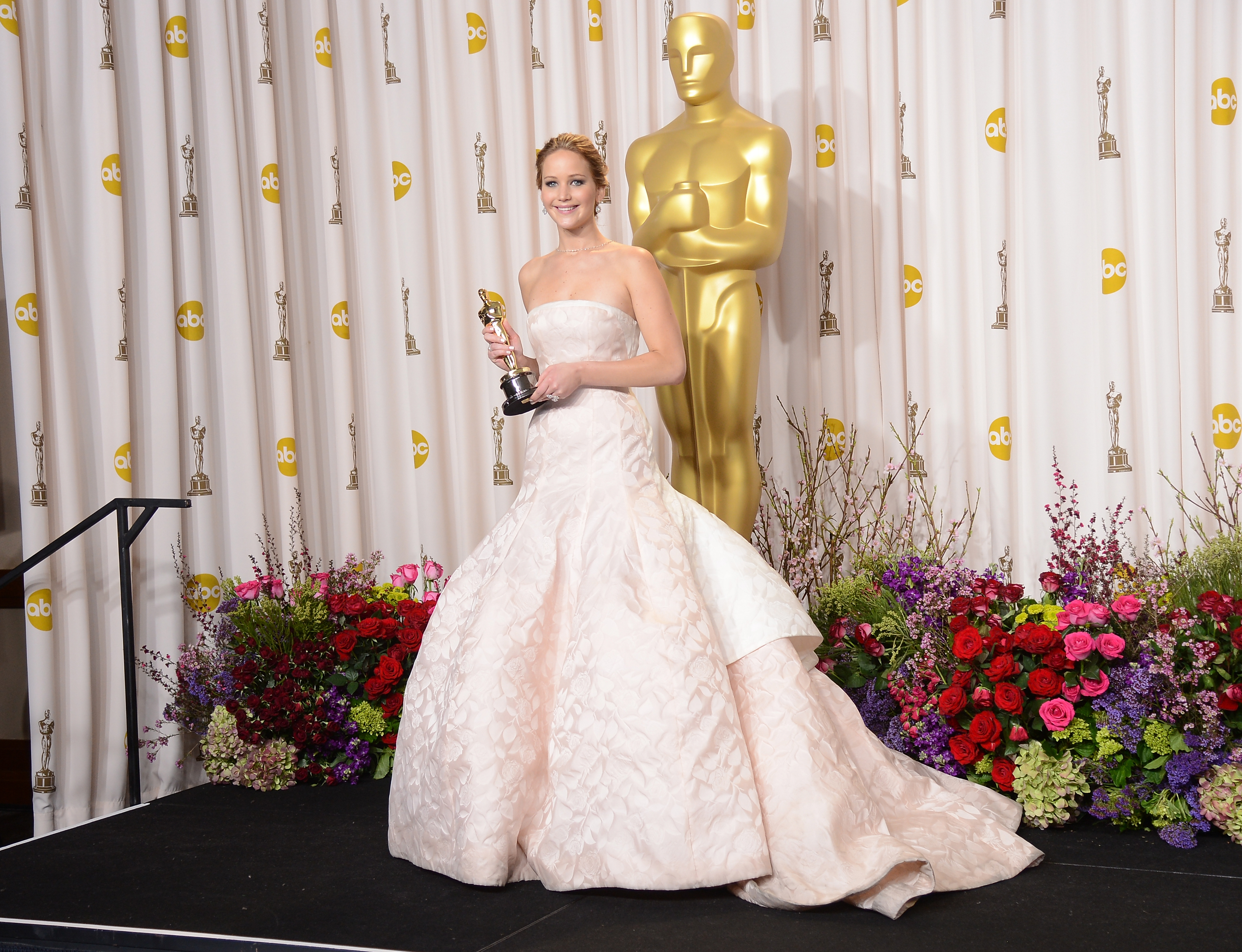 Jennifer Lawrence, winner of the Best Actress award for 'Silver Linings Playbook,' poses in the press room during the Oscars held at Loews Hollywood Hotel on February 24, 2013 in Hollywood, California. | Source: Getty Images