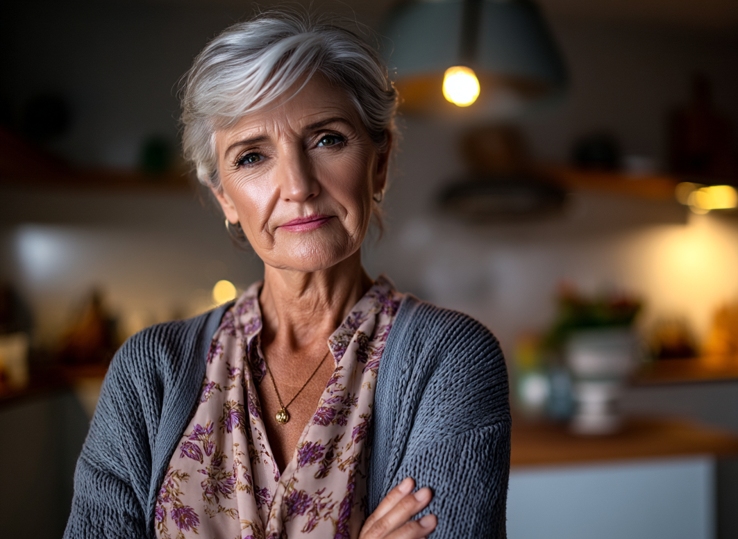 An older woman standing in a kitchen | Source: Midjourney
