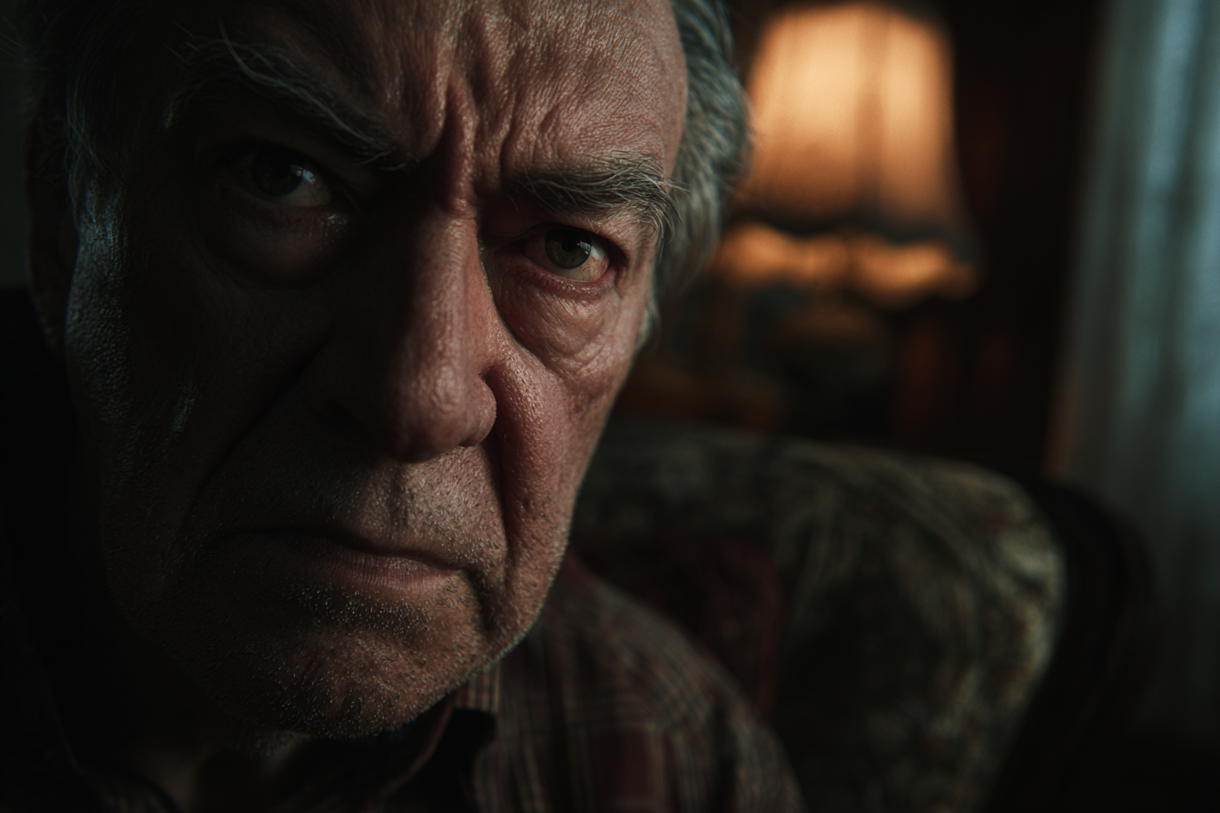 A close-up shot of an older man's face | Source: Midjourney