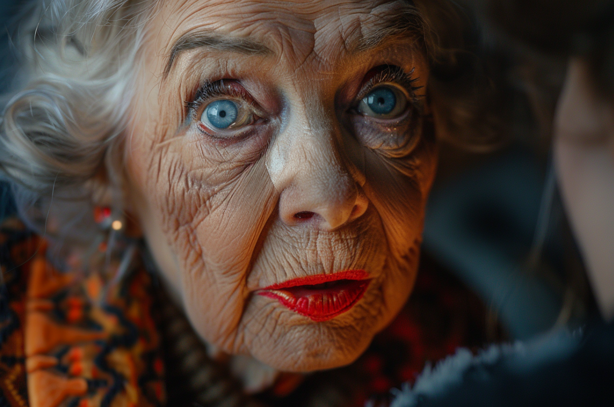 Close-up of an older woman's face | Source: Midjourney