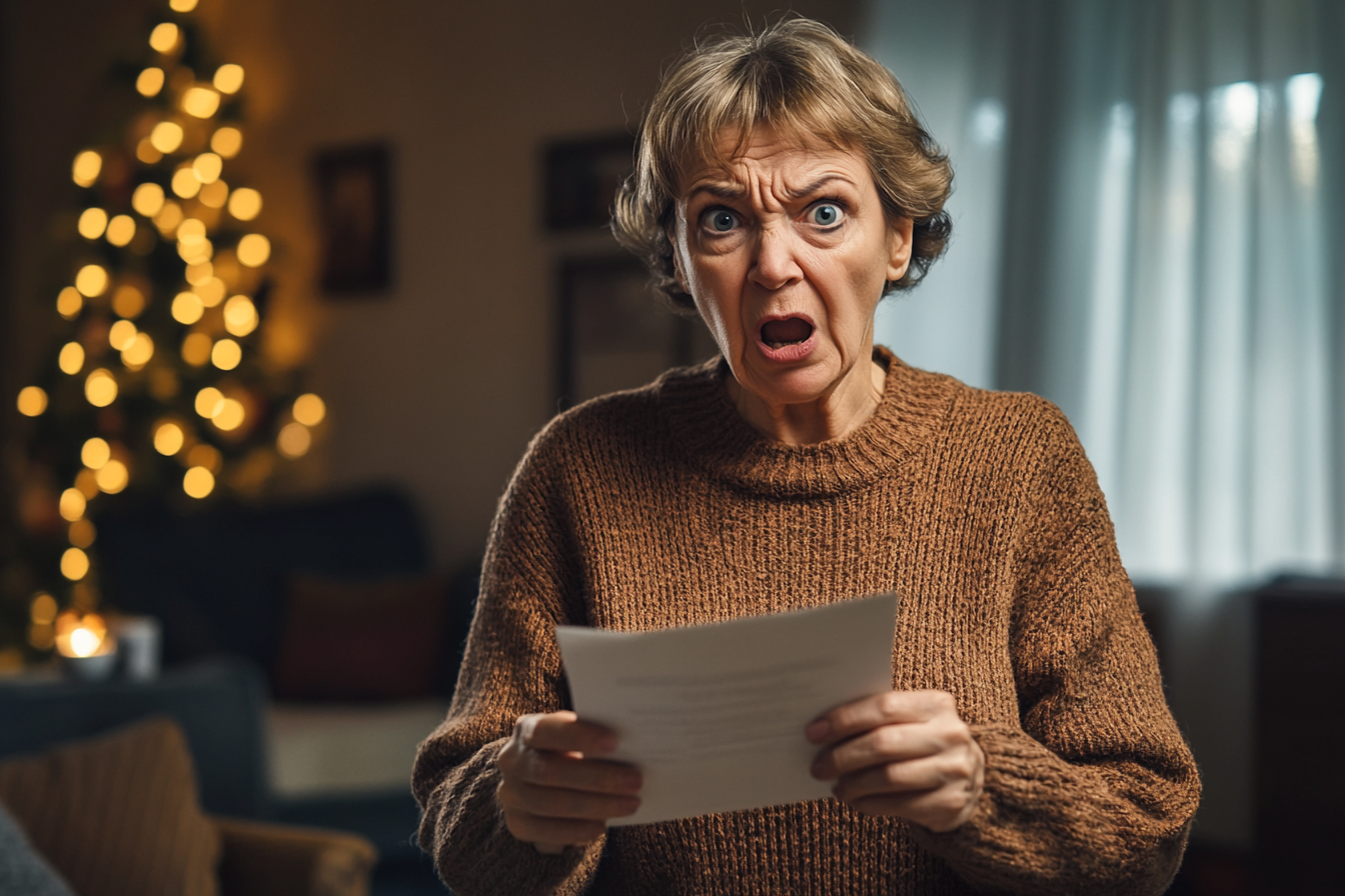 A furious woman holding a letter | Source: Midjourney