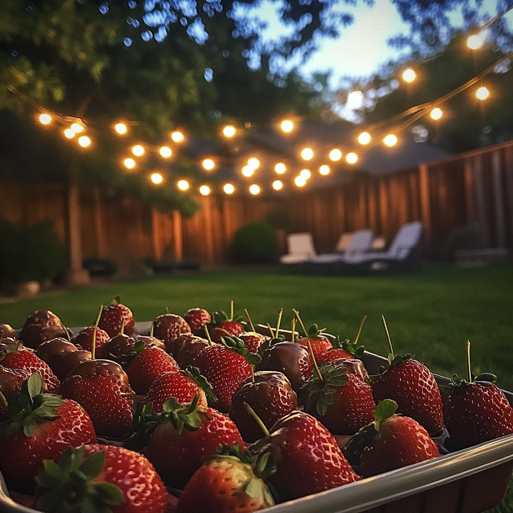 A tray of strawberries | Source: Midjourney