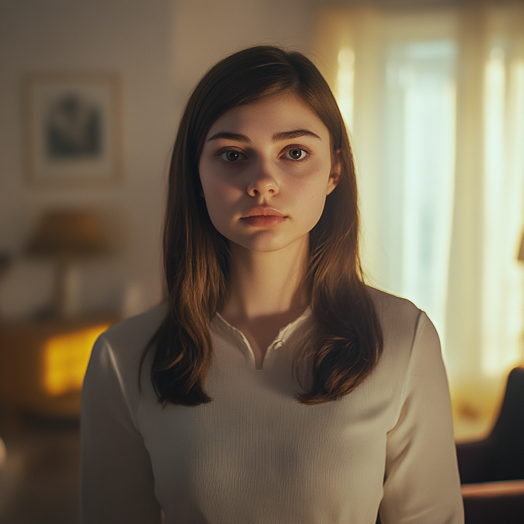 A woman standing in her apartment | Source: Midjourney