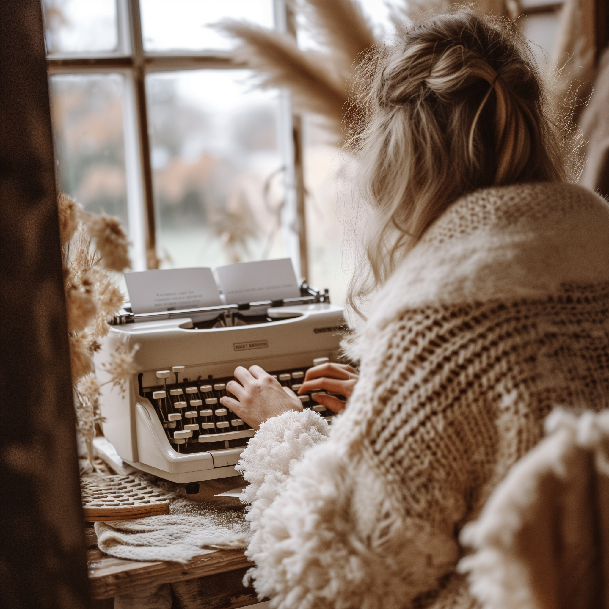 A person using a typewriter | Source: Midjourney