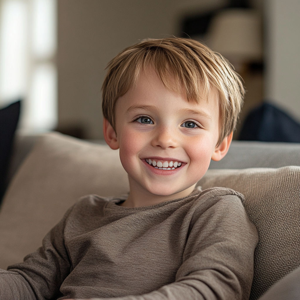 A boy sitting on a couch | Source: Midjourney