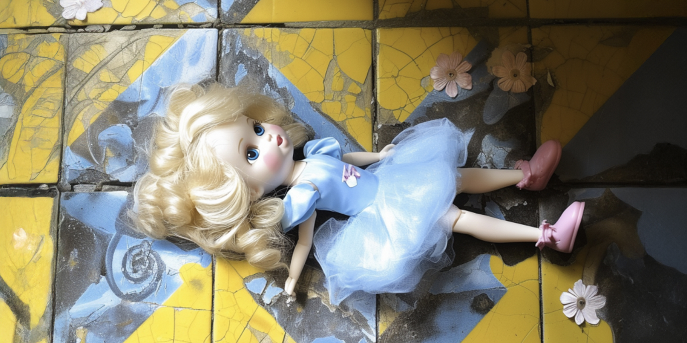 A doll lying on a tiled floor | Source: Amomama