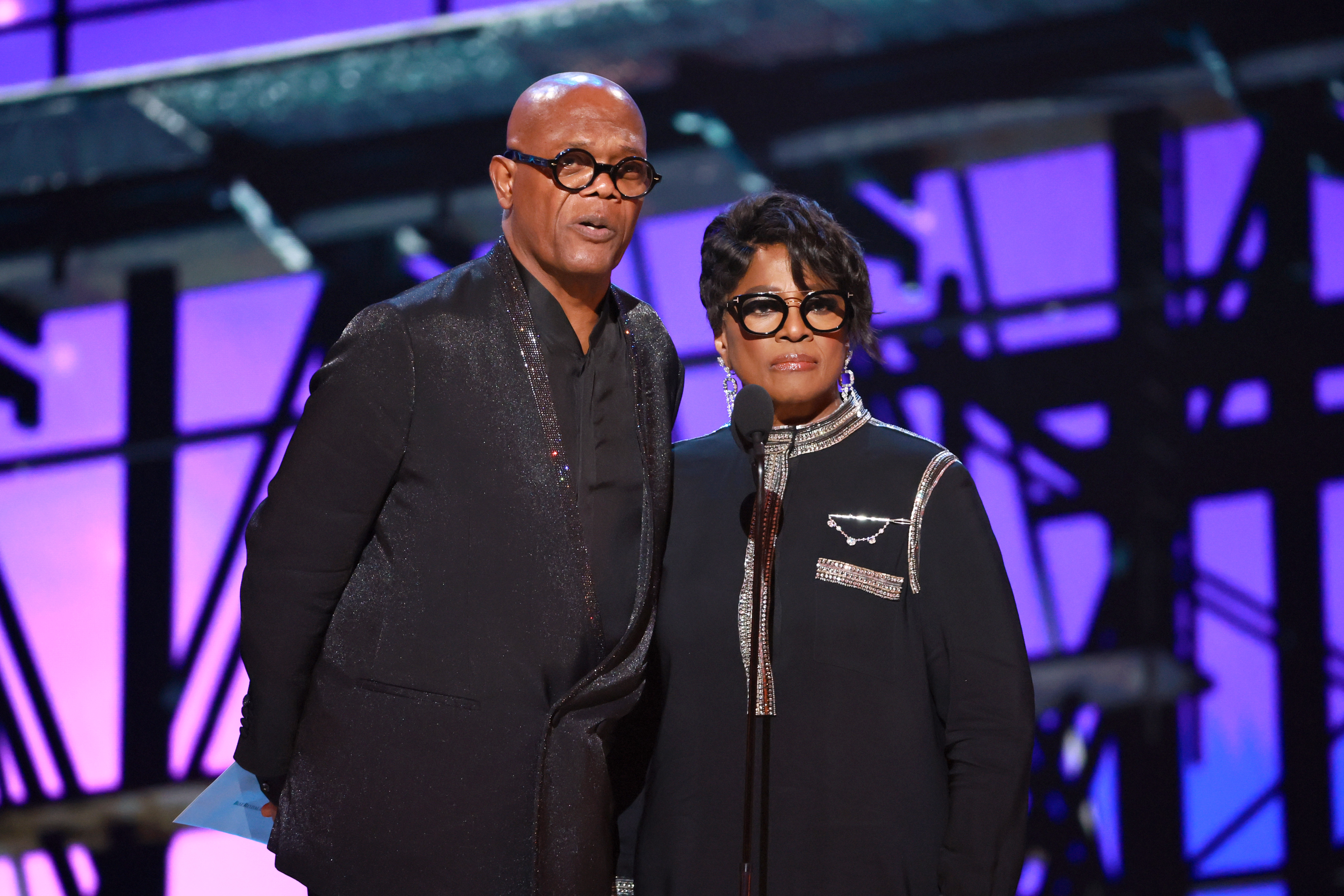 Samuel L. Jackson and LaTanya Richardson Jackson spoke onstage during The 78th Annual Tony Awards at Radio City Music Hall on June 8, 2025, in New York City, New York. | Source: Getty Images