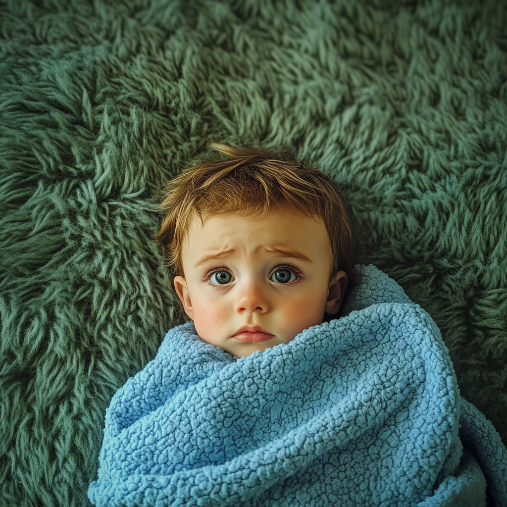 A baby boy on a carpet | Source: Midjourney