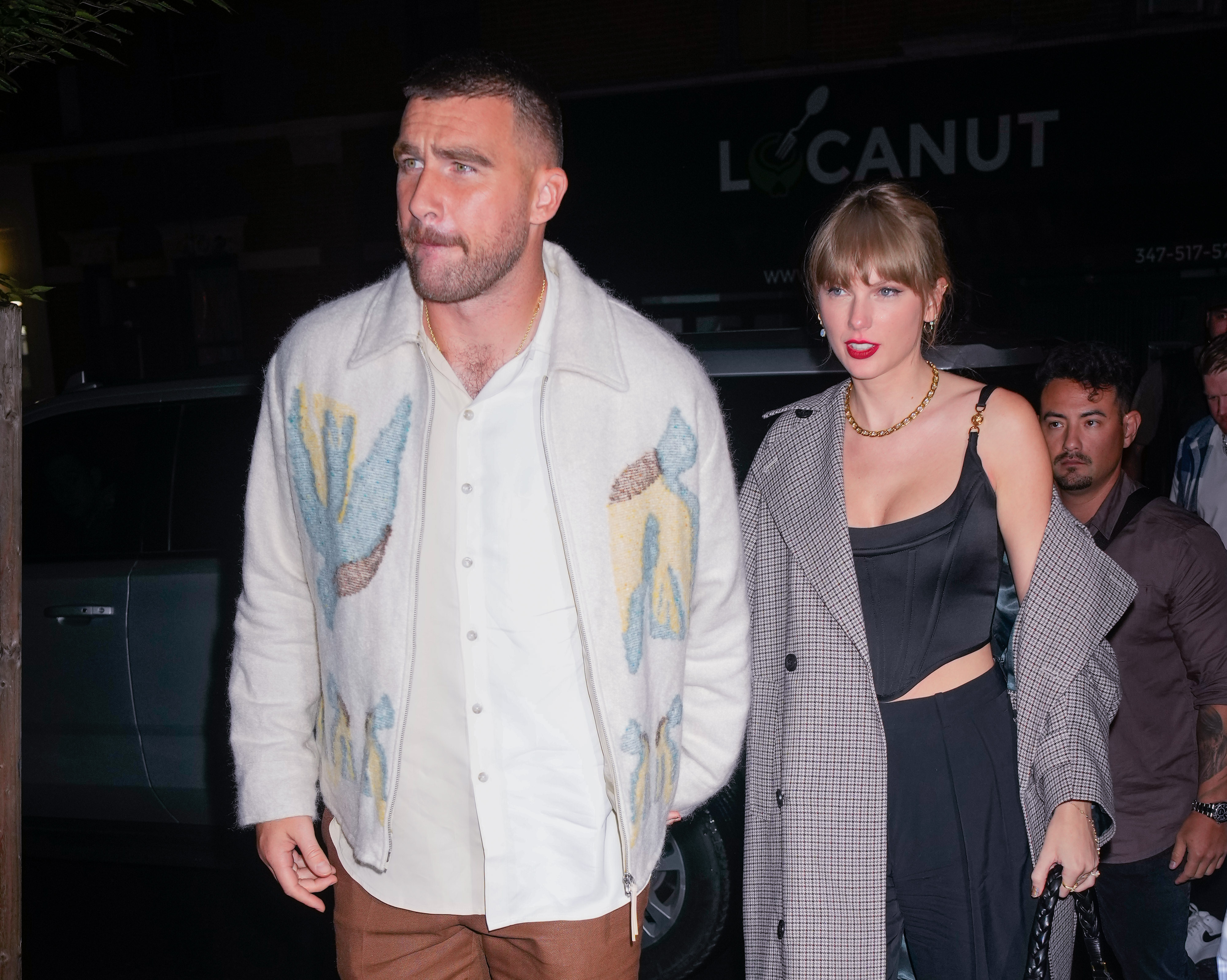 Travis Kelce and Taylor Swift at the SNL Afterparty on October 15, 2023, in New York City | Source: Getty Images