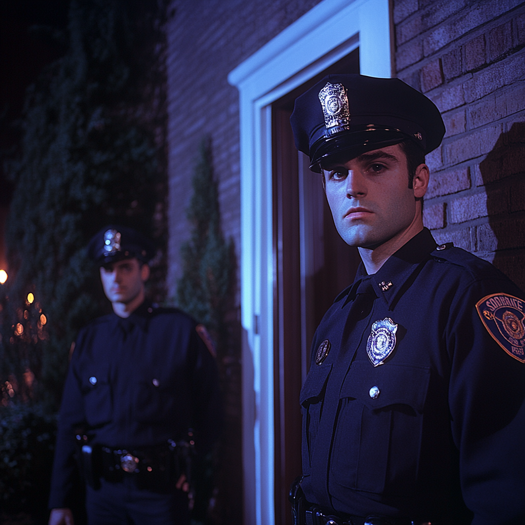 Policemen at someone's front door | Source: Midjourney