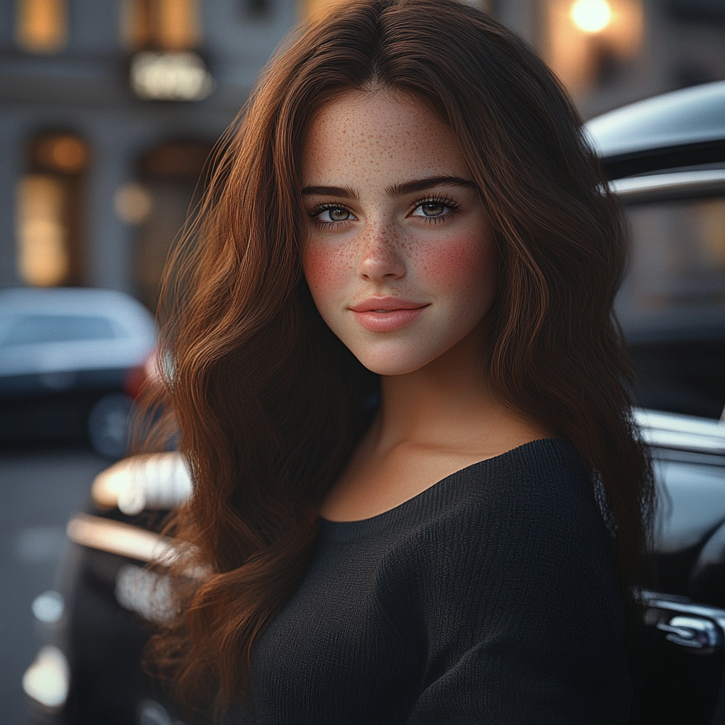 A stylish woman standing near a car | Source: Midjourney