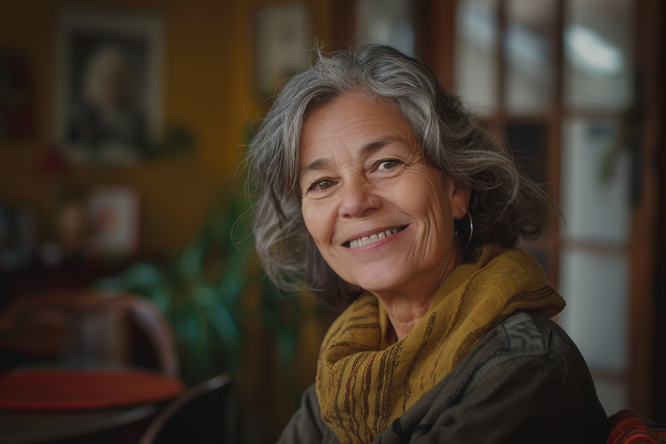 An older woman smiling | Source: Midjourney
