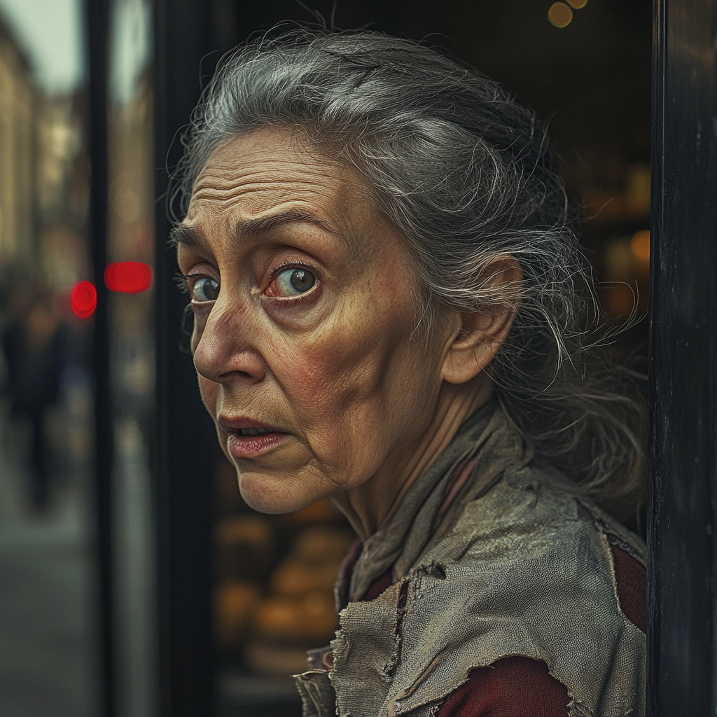 A nervous older woman | Source: Midjourney