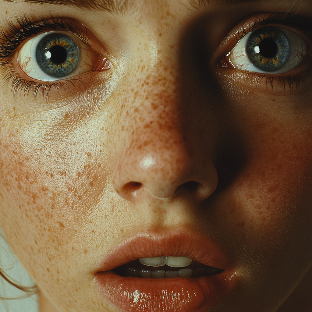 A close-up shot of a woman's face | Source: Midjourney