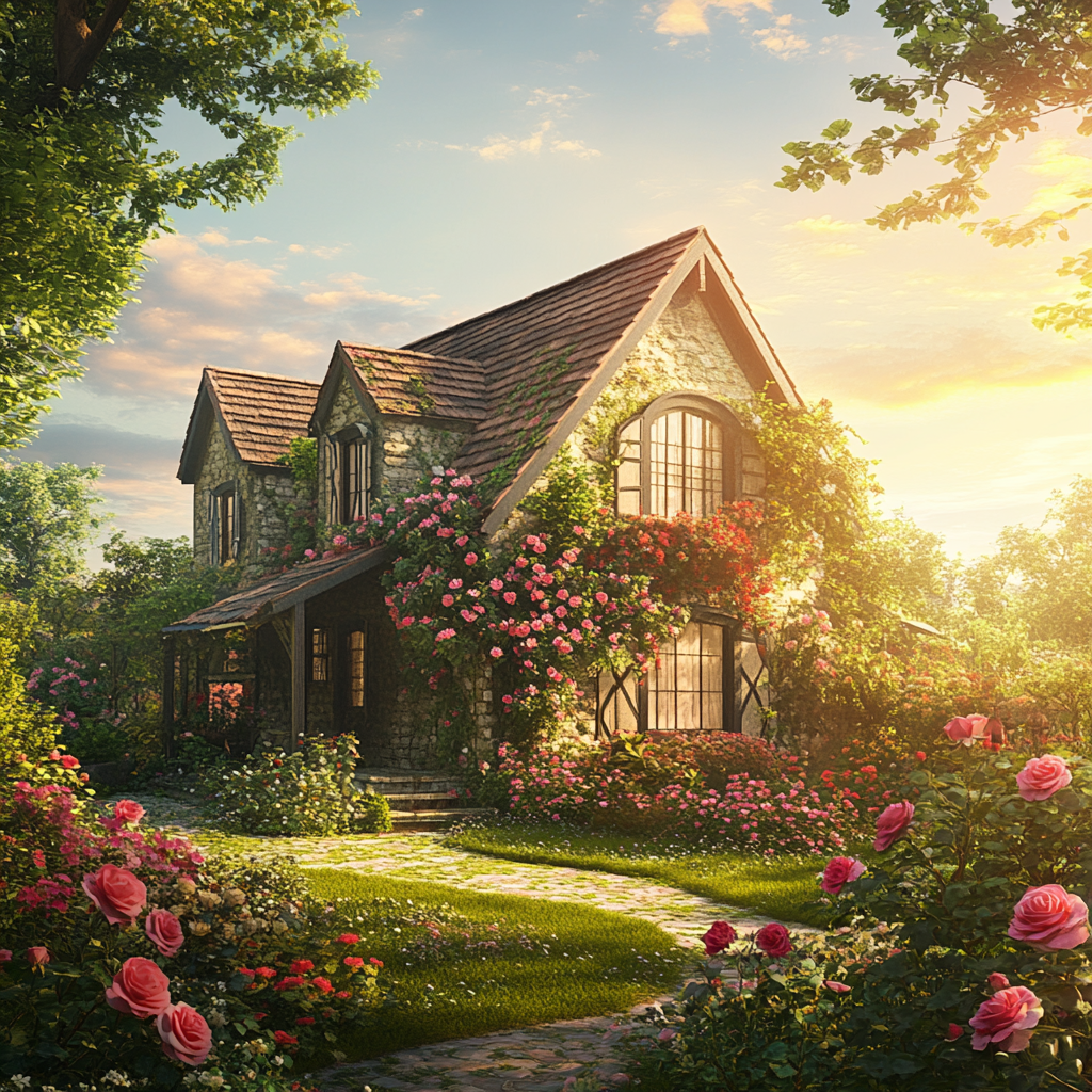 A picturesque house with a breathtaking garden | Source: Midjourney