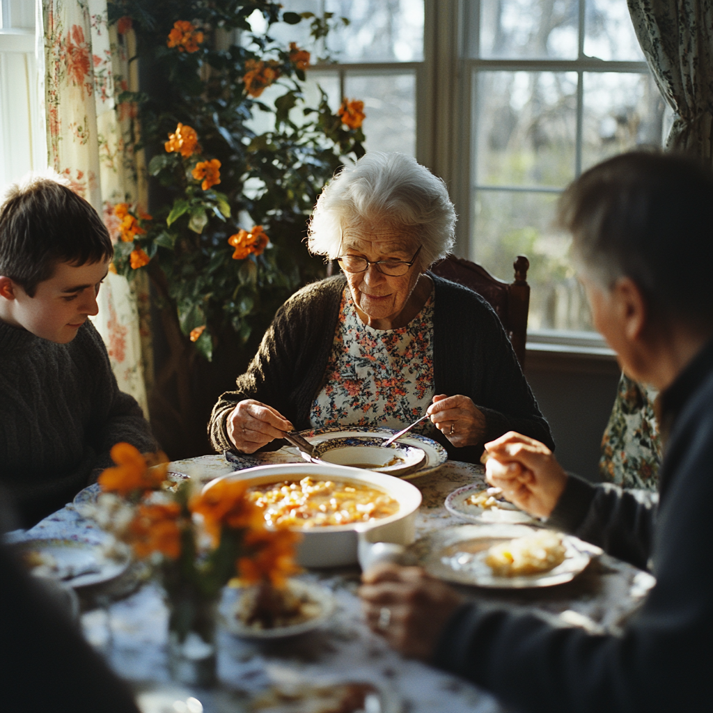 A family having dinner | Source: Midjourney