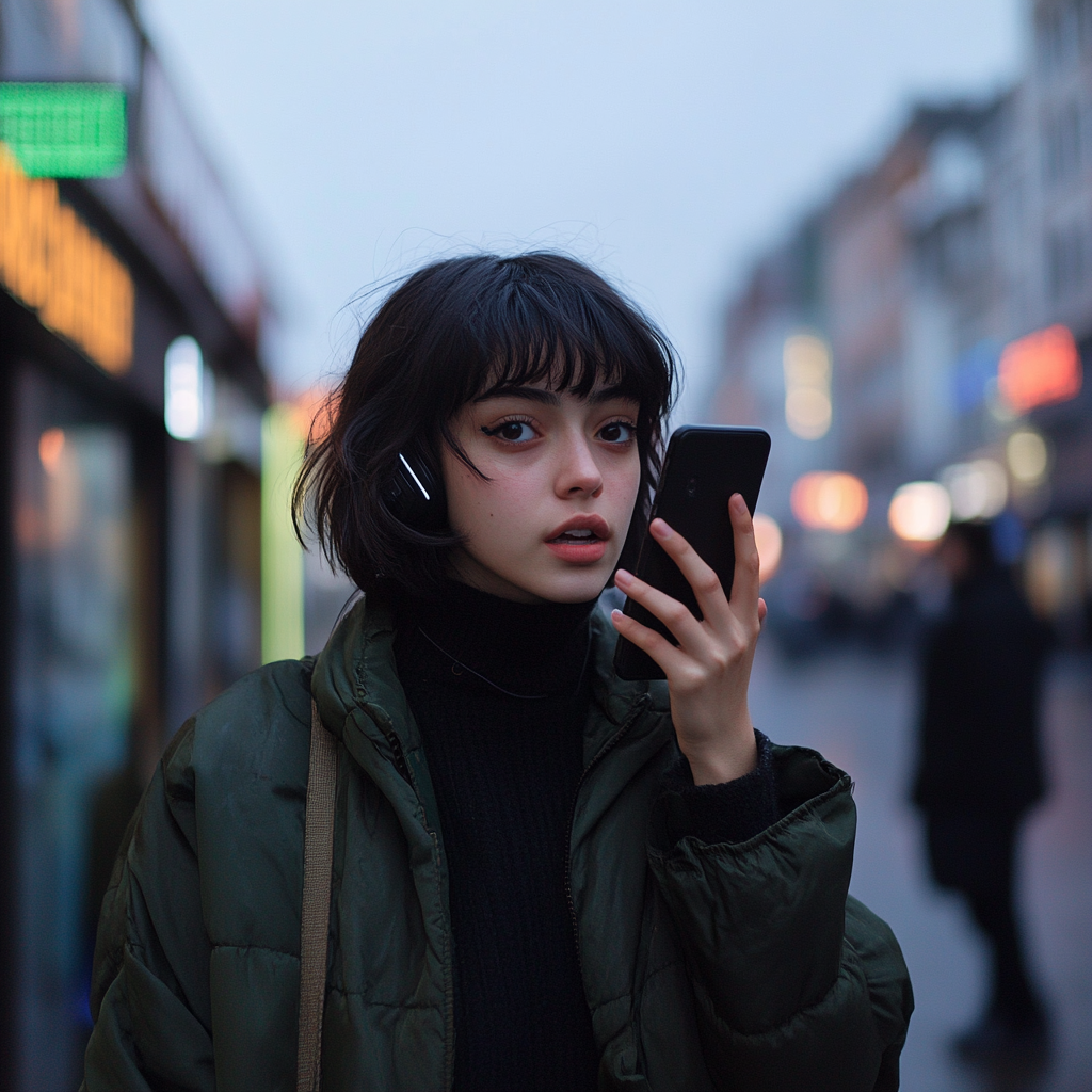 A concerned woman talking on her phone | Source: Midjourney