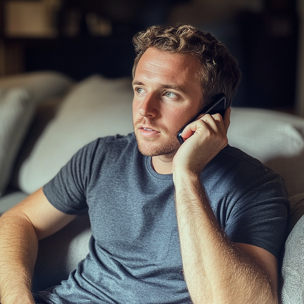 A man talking on a phone | Source: Midjourney