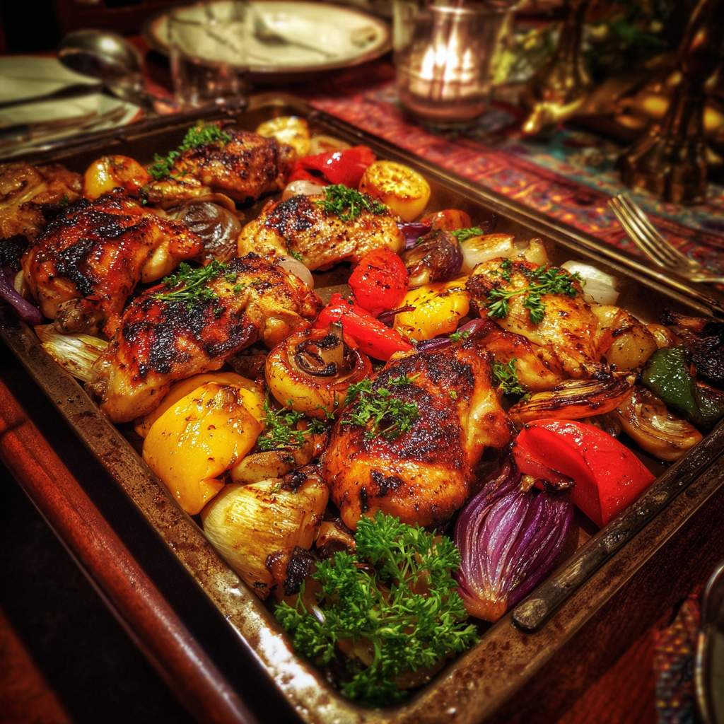 A tray of food on a table | Source: Midjourney