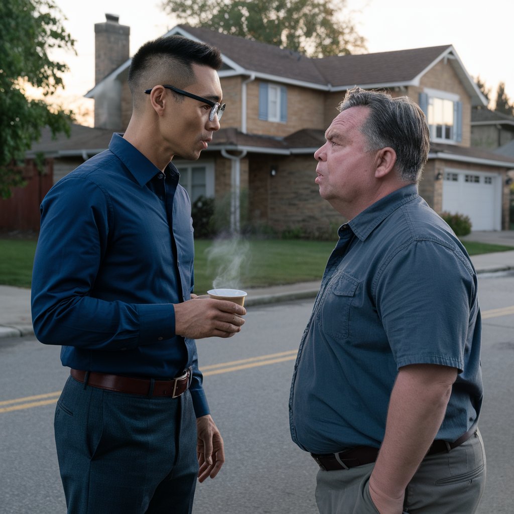 Two men confronting each other on a street | Source: Midjourney