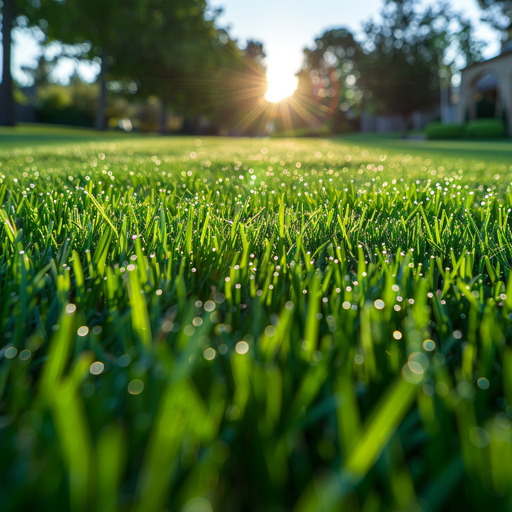 A neatly cut lawn | Source: Midjourney