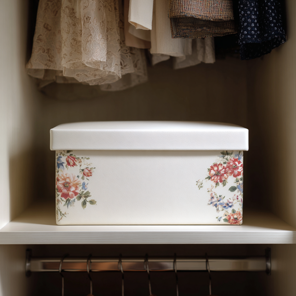 A white box stored in a closet | Source: Midjourney