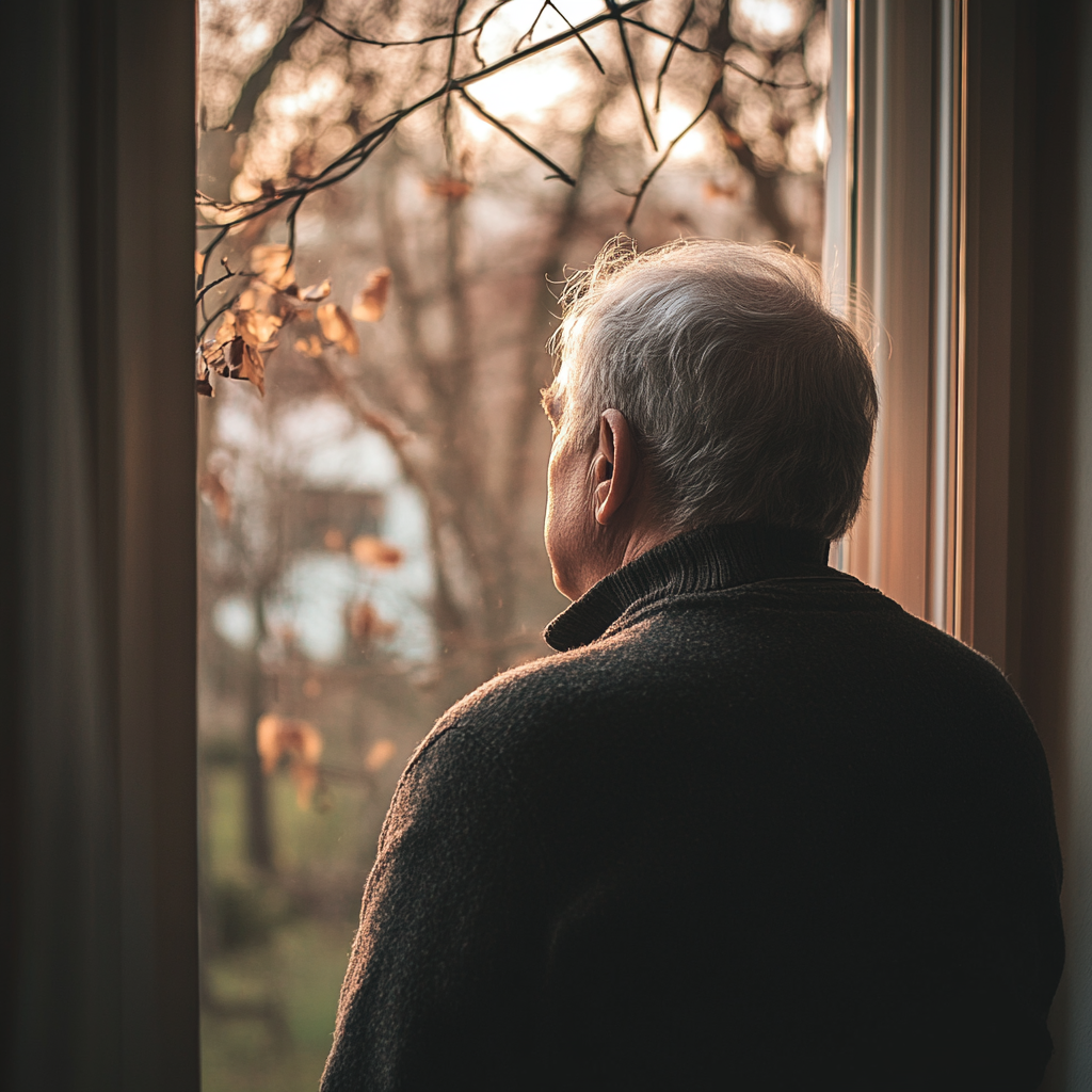 A man in front of his window | Source: Midjourney